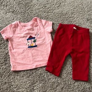 Hanna Andersson tee and ribbed pants